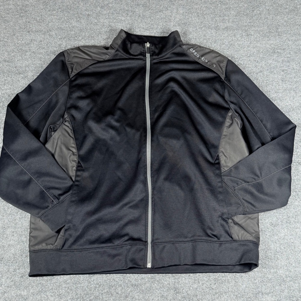 Greg Norman Tasso Elba XL Full Zip Golf Jacket Black Gray Menswear Performance‎